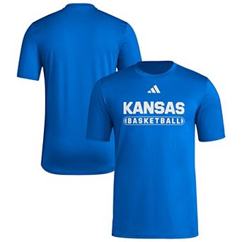 Men's adidas Royal Kansas Jayhawks Locker On-Court Basketball Pre-Game T-Shirt
