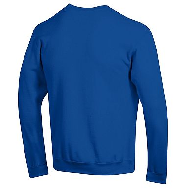 Men's Champion Royal Texas Rangers Powerblend Wordmark Sweatshirt