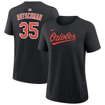 Women's Nike Adley Rutschman Black Baltimore Orioles Name & Number T-Shirt