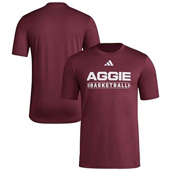 Men's adidas Maroon Texas A&M Aggies Locker On-Court Basketball Pre-Game T-Shirt
