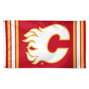 WinCraft Calgary Flames 3' x 5' Logo Stripe Deluxe Single-Sided Flag