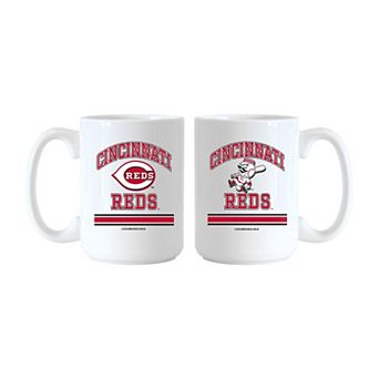 Logo Brands Cincinnati Reds 15oz. Current & Throwback Mug Set