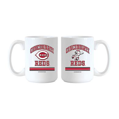 Logo Brands Cincinnati Reds 15oz. Current & Throwback Mug Set