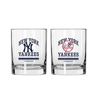 Logo Brands New York Yankees 12oz. Current & Throwback Logos Two-Pack Glass Set