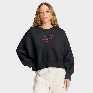 Women's Nike Black New York Mets Oversized Primetime Sweatshirt