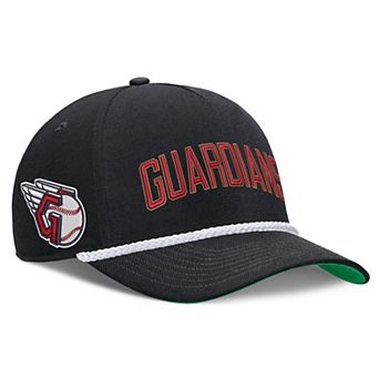 Men's Nike Black Cleveland Guardians Cooperstown Collection Rise Adjustable Hat