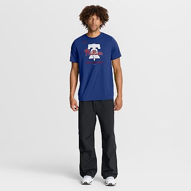 Men's Nike Royal Philadelphia Phillies Tri-Blend Logo T-Shirt