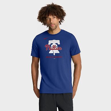 Men's Nike Royal Philadelphia Phillies Tri-Blend Logo T-Shirt