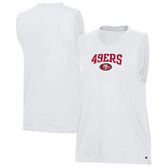 Women's Champion White San Francisco 49ers Muscle Tank Top