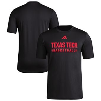 Men's adidas Black Texas Tech Red Raiders Locker On-Court Basketball Pre-Game T-Shirt