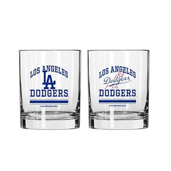 Logo Brands Los Angeles Dodgers 12oz. Current & Throwback Logos Two-Pack Glass Set