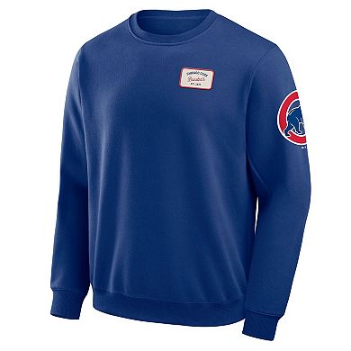 Men's Darius Rucker Collection by Fanatics Royal Chicago Cubs Washed Crew Neck Pullover Sweatshirt