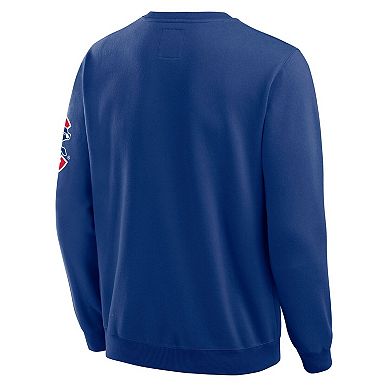 Men's Darius Rucker Collection by Fanatics Royal Chicago Cubs Washed Crew Neck Pullover Sweatshirt