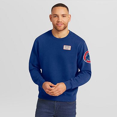 Men's Darius Rucker Collection by Fanatics Royal Chicago Cubs Washed Crew Neck Pullover Sweatshirt