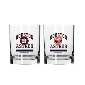 Logo Brands Houston Astros 12oz. Current & Throwback Logos Two-Pack Glass Set