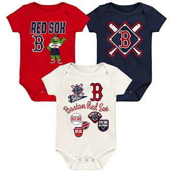Infant Outerstuff Boston Red Sox Home Plate 3 pc Creeper Set