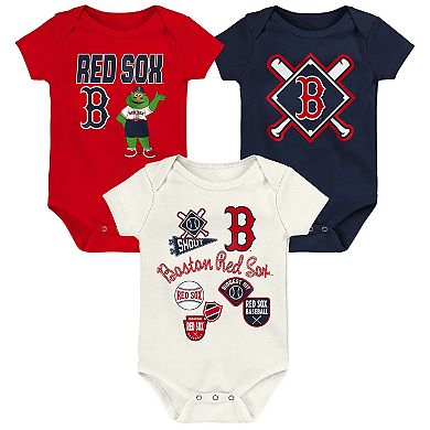 Infant Outerstuff Boston Red Sox Home Plate 3-Piece Creeper Set