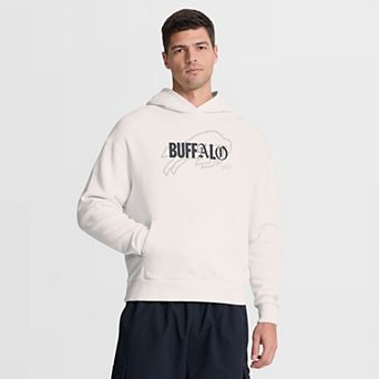 Men's Fanatics Cream Buffalo Bills Oversized Type Play Location Hoodie