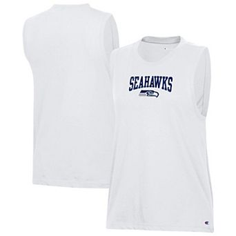 Women's Champion White Seattle Seahawks Muscle Tank Top