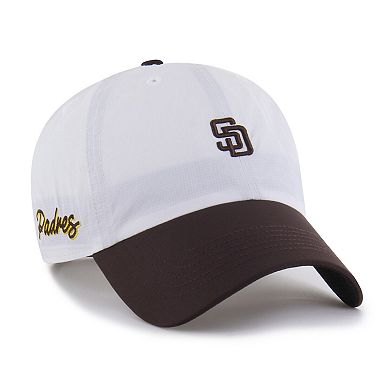 Men's '47 White/Brown San Diego Padres Vista Mini Clean Up brrr Adjustable Hat