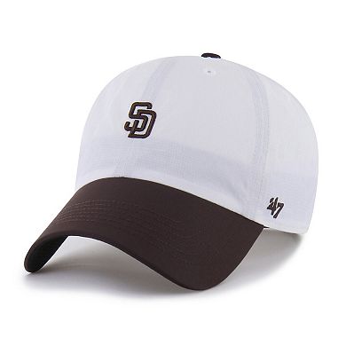 Men's '47 White/Brown San Diego Padres Vista Mini Clean Up brrr Adjustable Hat