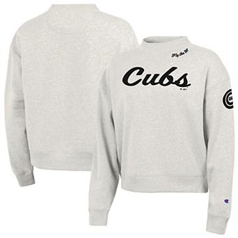 Women's Champion Stone Chicago Cubs Triumph Tri-Blend Sweatshirt