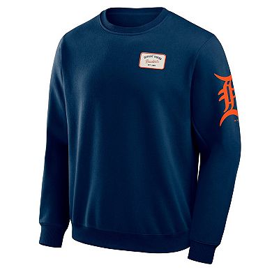 Men's Darius Rucker Collection by Fanatics Navy Detroit Tigers Washed Crew Neck Pullover Sweatshirt