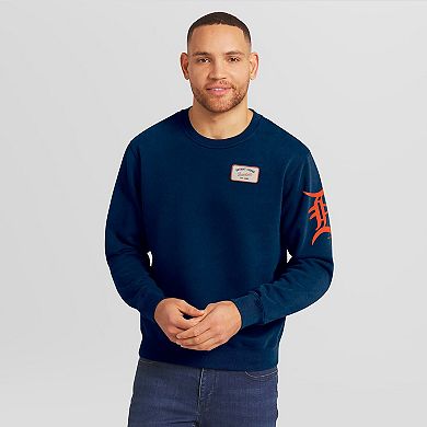 Men's Darius Rucker Collection by Fanatics Navy Detroit Tigers Washed Crew Neck Pullover Sweatshirt