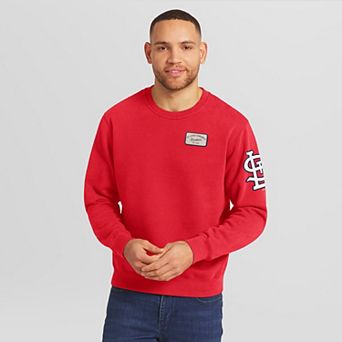 Men's Darius Rucker Collection by Fanatics Red St. Louis Cardinals Washed Crew Neck Pullover Sweatshirt