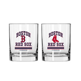 Logo Brands Boston Red Sox 12oz. Current & Throwback Logos Two-Pack Glass Set
