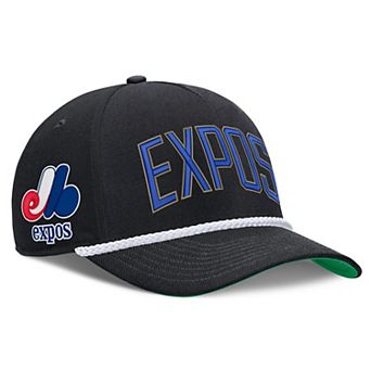 Men's Nike Black Montreal Expos Cooperstown Collection Rise Adjustable Hat