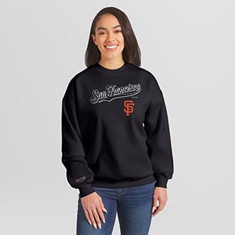 Women's WEAR by Erin Andrews Black San Francisco Giants Heavyweight Crew Neck Sweatshirt