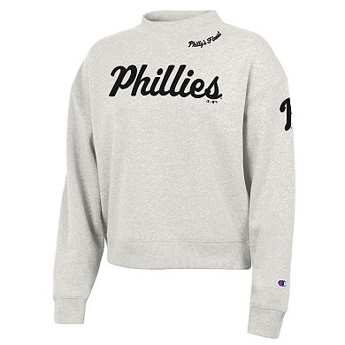 Women's Champion Stone Philadelphia Phillies Triumph Tri-Blend Sweatshirt
