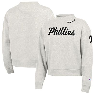 Women's Champion Stone Philadelphia Phillies Triumph Tri-Blend Sweatshirt