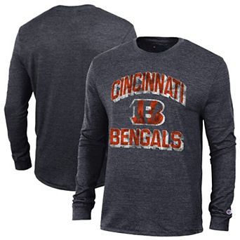 Men's Champion Black Cincinnati Bengals Ultimate Tri-Blend Long Sleeve T-Shirt