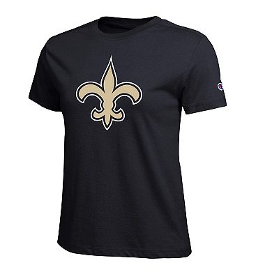 Women's Champion Black New Orleans Saints Logo T-Shirt