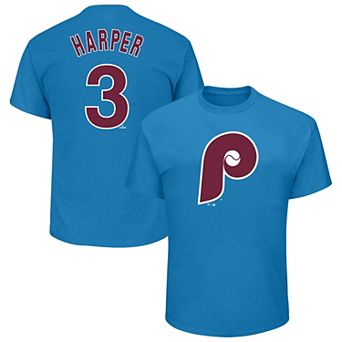 Men's Profile Bryce Harper Light Blue Philadelphia Phillies Big & Tall Player Name & Number T-Shirt