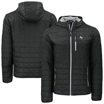 Men's��Cutter & Buck Black Air Force Falcons Rainier Eco PrimaLoft Hooded Full-Zip Jacket