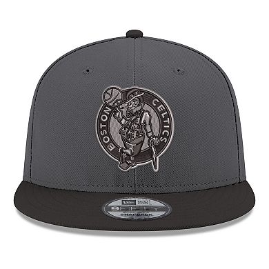 Men's New Era Gray/Black Boston Celtics Logo 2-Tone 9FIFTY Snapback Hat