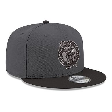 Men's New Era Gray/Black Boston Celtics Logo 2-Tone 9FIFTY Snapback Hat