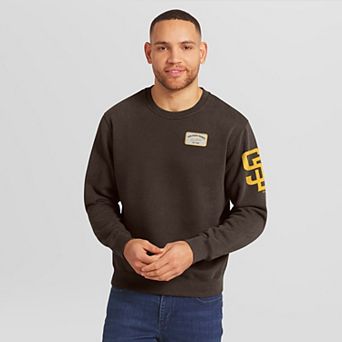 Men's Darius Rucker Collection by Fanatics Brown San Diego Padres Washed Crew Neck Pullover Sweatshirt