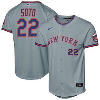 Youth Nike Juan Soto Gray New York Mets Road Stadium Player Jersey