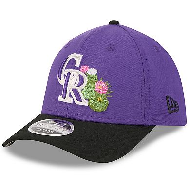 Men's New Era Purple/Black Colorado Rockies 2026 Spring Training M-Crown 39THIRTY Flex Hat