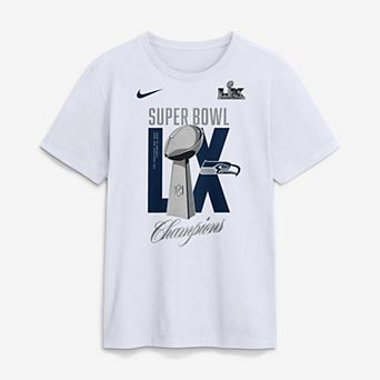 Men's Nike White Seattle Seahawks Super Bowl LX Champions Lombardi Trophy T-Shirt