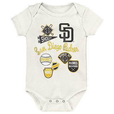 Infant Outerstuff San Diego Padres Home Plate 3-Piece Creeper Set