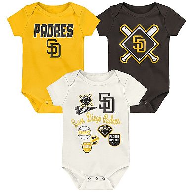 Infant Outerstuff San Diego Padres Home Plate 3-Piece Creeper Set