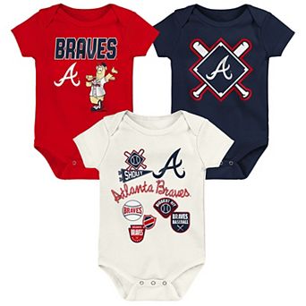 Infant Outerstuff Atlanta Braves Home Plate 3 pc Creeper Set