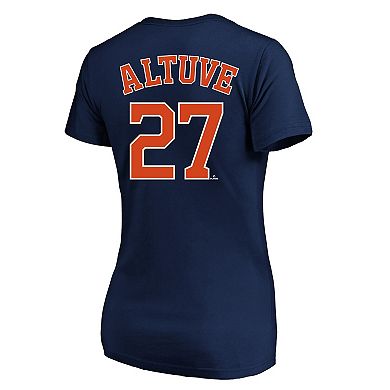 Women's Profile Jose Altuve Navy Houston Astros Plus Size Name & Number V-Neck T-Shirt