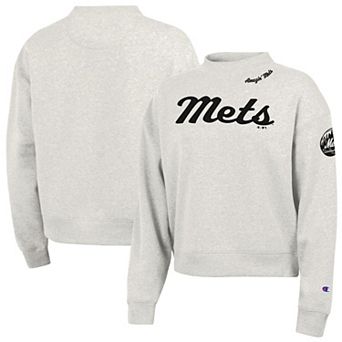 Women's Champion Stone New York Mets Triumph Tri-Blend Sweatshirt