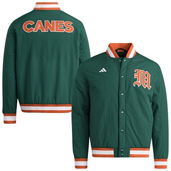Men's adidas Green Miami Hurricanes Coaches Dugout Jacket